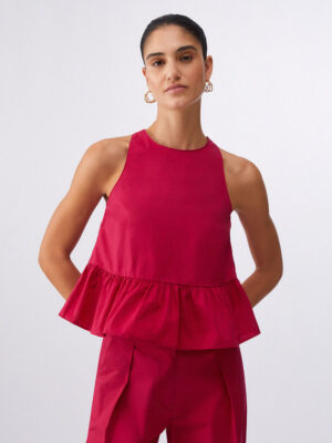 Top de popelina con lazo