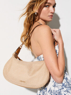 Bolso de hombro mediano de jacquard